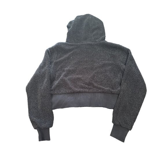 Gymshark Sherpa Black Cropped Hoodie Front Pockets Size XS | G1 - Picture 6 of 6
